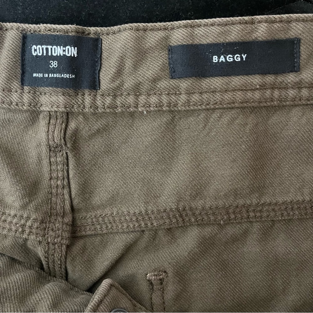 Cotton On Brown Cargo Pants Rugged Durable Design Size 38 - Picture 3 of 5